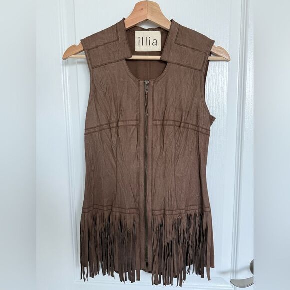 Illia Brown Fringe Vest - Picture 1 of 2